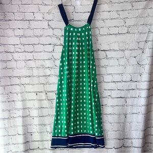 Mud Pie Women’s Halter Style High Neck Mini Sleeveless Dress Green Navy Size Med